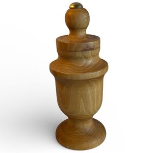 Wooden Decorative Jar with Lid Done on A Lathe With Precision Natural Flaws VTG